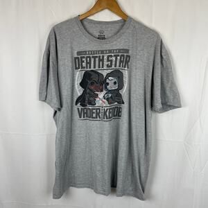 Star Wars Funko Pop Battle of the Death Star Vader vs Kenobi Gray Shirt Size 3XL